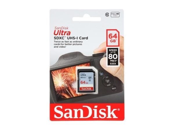 SanDisk Ultra SDXC 64GB 80MB/s Class 10 UHS-I, SDSDUNC-064G-GN6IN