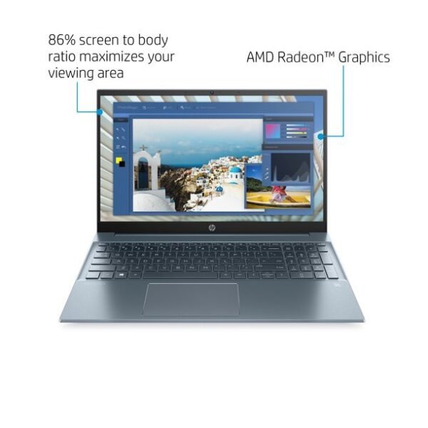 HP Pavilion 15.6" FHD, AMD Ryzen 7-5700U, 8GB RAM, 512GB SSD, Horizon Blue, Windows 10, 15-eh1070wm