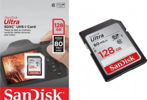 SanDisk Ultra SDXC 128GB 80MB/s Class 10 UHS-I, SDSDUNC-128G-GN6IN