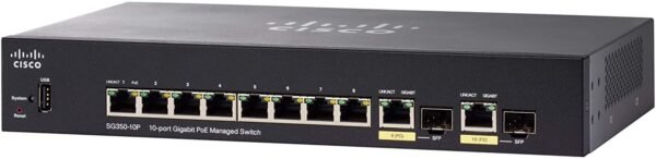 CISCO SG350-10P Managed Switch with 10 Gigabit Ethernet (GbE) Ports with 8 Gigabit Ethernet Ports