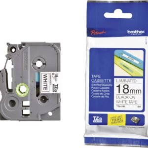 Brother TZE-241 18mm Black on White Tape