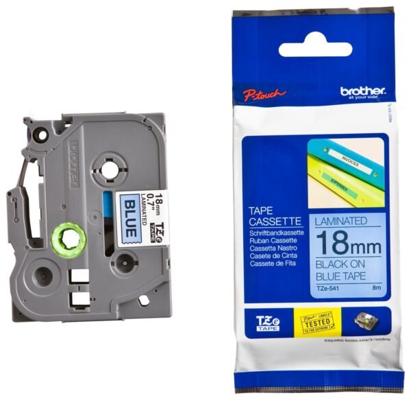 Brother TZE-541 18mm Black on Blue Label Printer tape