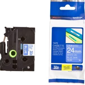 Brother TZE-555 24mm White on Blue Label tape