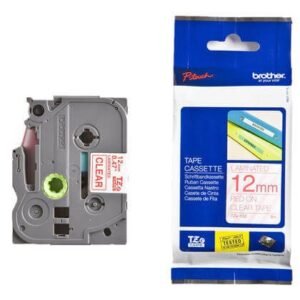 Brother TZE-132 Red on Clear Tape