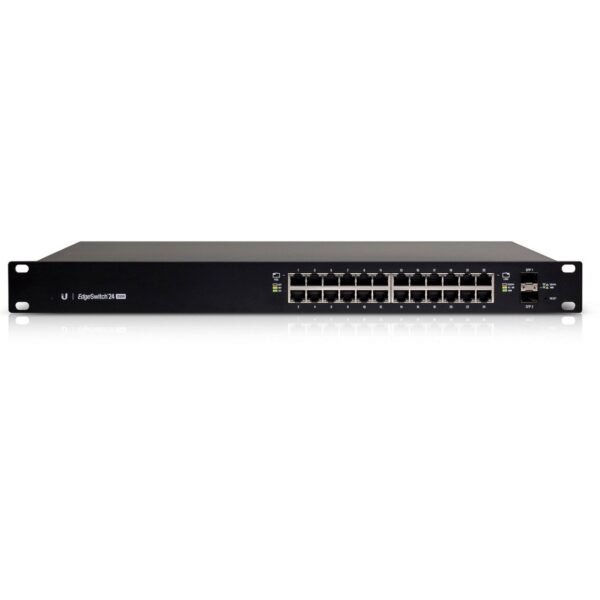 Ubiquiti ES-24-500W Managed switch, 24x 10/1000 RJ-45, 2x 100/1000 SFP, PoE+, 19